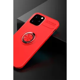 Newface Iphone 12 Kılıf Range Yüzüklü Silikon - Kırmızı