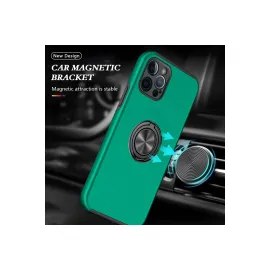 Newface Iphone 12 Pro Kılıf Elit Yüzüklü Kapak - Yeşil