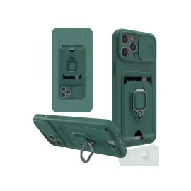 Newface Iphone 12 Pro Max Kılıf Zuma Kartvizitli Yüzüklü Silikon - Yeşil