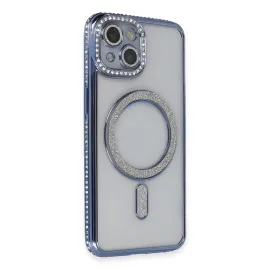 Newface Iphone 13 Kılıf Joke Simli Magneticsafe Kılıf - Mavi