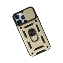 Newface Iphone 13 Pro Kılıf Pars Lens Yüzüklü Silikon - Gold