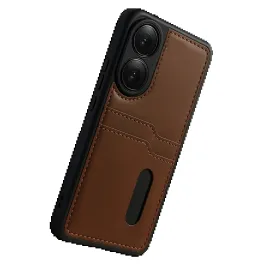 Newface Oppo A38 Sara Kartvizitli Deri Kılıf - Taba