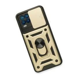 Newface Realme 8 Kılıf Pars Lens Yüzüklü Silikon - Gold