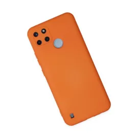 Newface Realme C25Y Kılıf Nano Içi Kadife Silikon - Turuncu