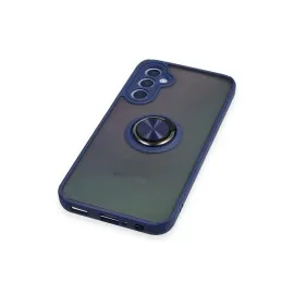 Newface Samsung Galaxy A24 4G Kılıf Montreal Yüzüklü Silikon Kapak - Lacivert