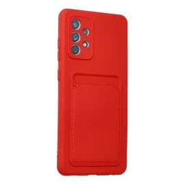 Newface Samsung Galaxy A32 Kılıf Kelvin Kartvizitli Silikon - Kırmızı