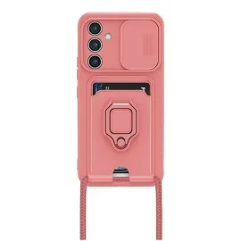 Newface Samsung Galaxy A54 5G Kılıf Zuma Kartvizitli Yüzüklü Silikon - Pembe