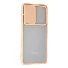Newface Samsung Galaxy A72 Kılıf Palm Buzlu Kamera Sürgülü Silikon - Pembe
