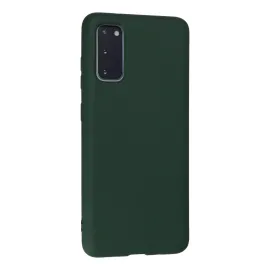 Newface Samsung Galaxy S20 Kılıf Nano Içi Kadife Silikon - Koyu Yeşil