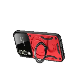 Newface Samsung Galaxy S25 Fe Kılıf Joy Lens Standlı Kapak - Kırmızı