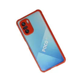 Newface Xiaomi Poco F3 Kılıf Miami Şeffaf Silikon - Kırmızı