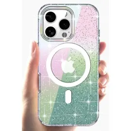 Joko Iphone 15 Pro Max Rasasi Simli Magsafe Kapak - Şeffaf