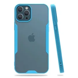 Newface Iphone 12 Pro Max Kılıf Platin Silikon - Mavi