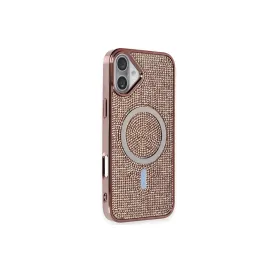 Newface Iphone 16 Plus Kılıf Diamond Magsafe Kapak - Pembe