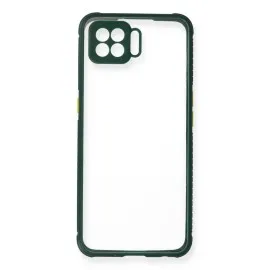 Newface Oppo Reno 4 Lite Kılıf Miami Şeffaf Silikon - Koyu Yeşil
