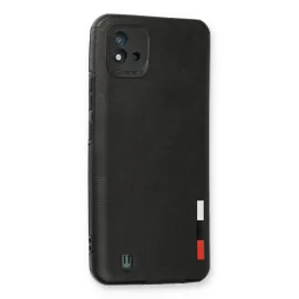 Newface Realme C11 2021 Kılıf Loop Deri Silikon - Siyah