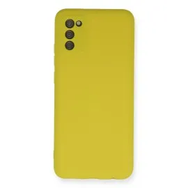Newface Samsung Galaxy A02S Kılıf Nano Içi Kadife Silikon - Sarı