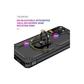 Newface Samsung Galaxy A03S Kılıf Sofya Yüzüklü Silikon Kapak - Siyah