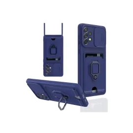 Newface Samsung Galaxy A33 5G Kılıf Zuma Kartvizitli Yüzüklü Silikon - Lacivert