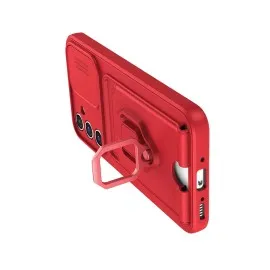 Newface Samsung Galaxy A54 5G Kılıf Zuma Kartvizitli Yüzüklü Silikon - Kırmızı