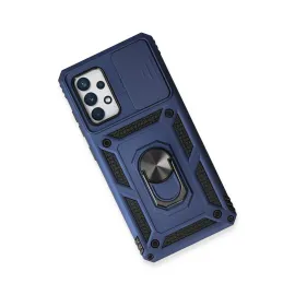 Newface Samsung Galaxy A73 5G Kılıf Pars Lens Yüzüklü Silikon - Lacivert