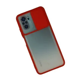 Newface Xiaomi Redmi Note 10 Kılıf Palm Buzlu Kamera Sürgülü Silikon - Kırmızı