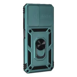 Newface Xiaomi Redmi Note 11 Kılıf Pars Lens Yüzüklü Silikon - Yeşil