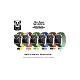 Movenchy Apple Watch 42mm MO-WB1 Çift Renk Mıknatıslı Silikon Kordon - Siyah-Sarı