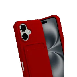 Newface Apple Iphone 17 Kelvin Kartvizitli Silikon - Kırmızı