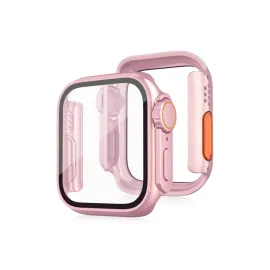 Newface Apple Watch 44mm Watch 49mm Kasa Dönüştürücü ve Ekran Koruyucu - Rose Gold