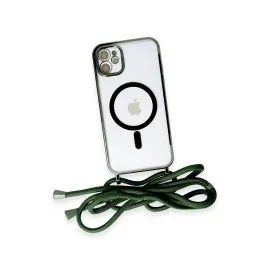 Newface Iphone 11 Kılıf Divo Lazer Askılı Magsafe Kapak - Koyu Yeşil
