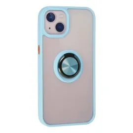 Newface Iphone 13 Kılıf Montreal Yüzüklü Silikon Kapak - Buz Mavi