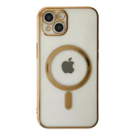 Newface Iphone 14 Plus Kılıf Magneticsafe Lazer Silikon - Gold