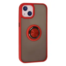 Newface Iphone 15 Kılıf Montreal Yüzüklü Silikon Kapak - Kırmızı