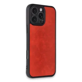 Newface Iphone 16 Pro Max Kılıf Aras Deri Kapak - Kırmızı