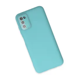 Newface Samsung Galaxy A03S Kılıf Lansman Glass Kapak - Turkuaz
