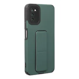 Newface Samsung Galaxy A03S Kılıf Mega Standlı Silikon - Yeşil
