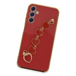 Newface Samsung Galaxy A24 4G Kılıf Esila Silikon - Kırmızı