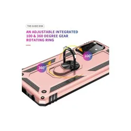 Newface Samsung Galaxy A72 Kılıf Sofya Yüzüklü Silikon Kapak - Rose