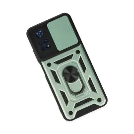 Newface Xiaomi Poco M4 Pro 4G Kılıf Pars Lens Yüzüklü Silikon - Yeşil