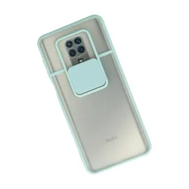 Newface Xiaomi Redmi Note 9 Pro Kılıf Palm Buzlu Kamera Sürgülü Silikon - Turkuaz