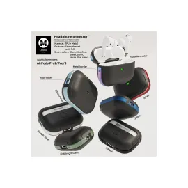 Movenchy Airpods Pro 2 (2.nesil) MO-A8 Armor Kılıf - Siyah