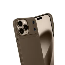 Newface Apple Iphone 17 Pro Max Auto Focus Karbon Kapak - Kahverengi