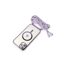 Newface Iphone 11 Kılıf Divo Lazer Askılı Magsafe Kapak - Lila