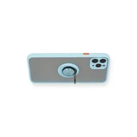 Newface Iphone 11 Pro Max Kılıf Montreal Yüzüklü Silikon Kapak - Buz Mavi