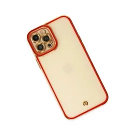 Newface Iphone 12 Pro Max Kılıf Liva Lens Silikon - Kırmızı