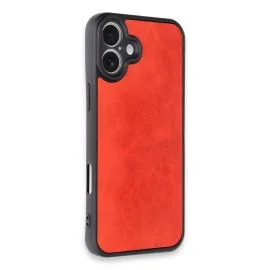 Newface Iphone 16 Plus Kılıf Aras Deri Kapak - Kırmızı
