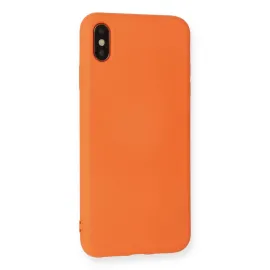 Newface Iphone X Kılıf Nano Içi Kadife Silikon - Turuncu