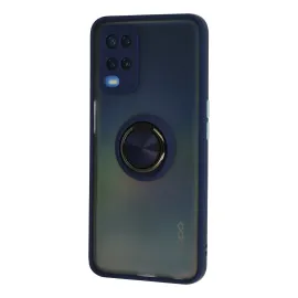 Newface Oppo A54 4G Kılıf Montreal Yüzüklü Silikon Kapak - Lacivert