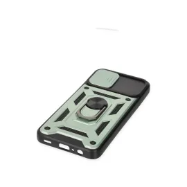 Newface Samsung Galaxy A03 Kılıf Pars Lens Yüzüklü Silikon - Yeşil